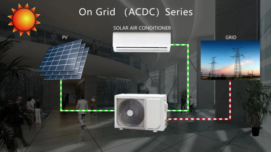 Bas prix 12000BTU 1 tonne mur Split Mini Split climatiseur hybride solaire à économie d'énergie