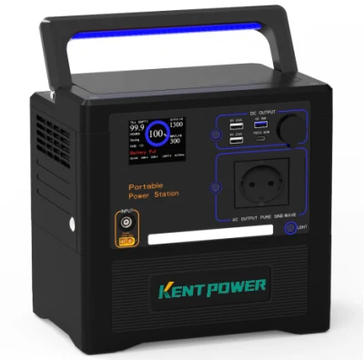 Kentpower 1300W Système d'alimentation solaire à batterie au lithium Système d'énergie solaire à batterie supplémentaire