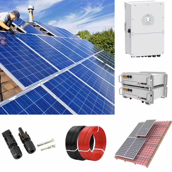 Utilisation à domicile 5kw 10kw 20kw Système d'énergie solaire hybride Système solaire hybride Growatt avec onduleur et système de stockage solaire PV à batterie au lithium